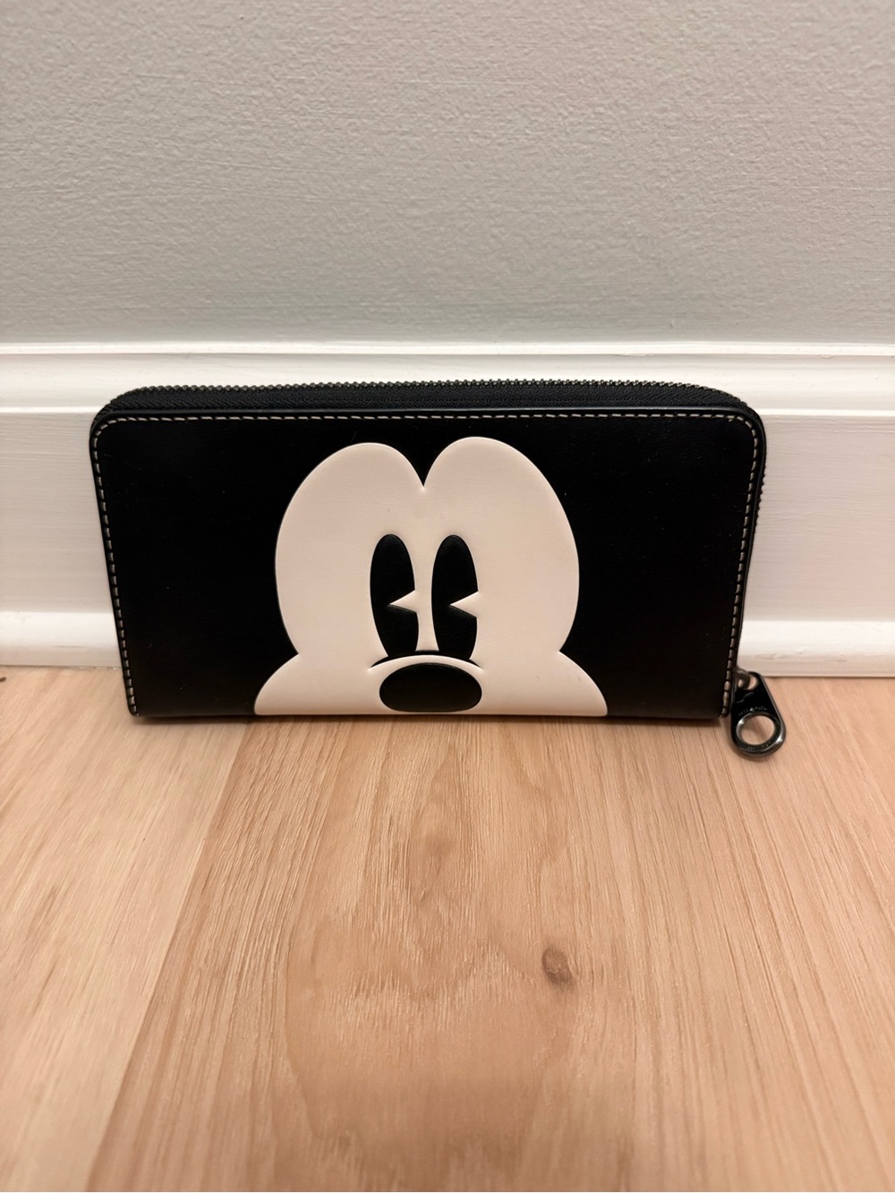 Coach Black & White Mickey Long Wallet